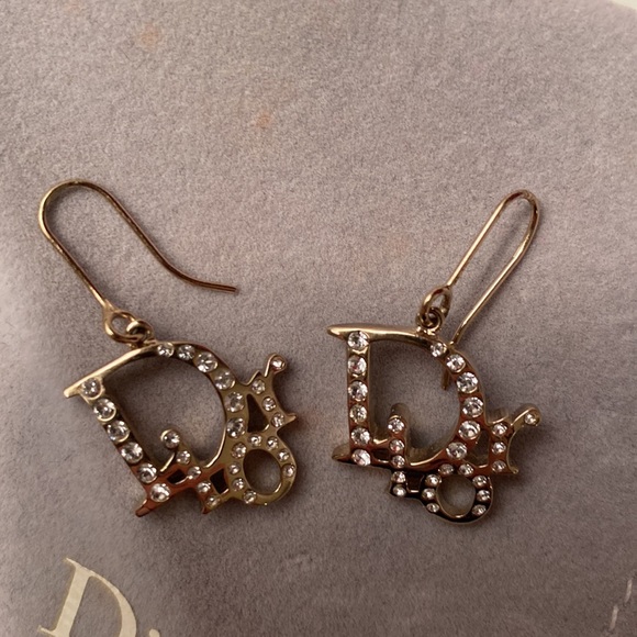 Dior Swarovski drop earrings - authentic - Picture 2 of 2